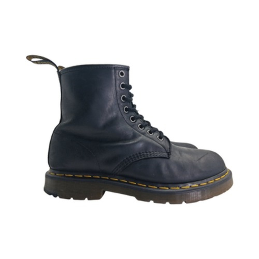 Dr Martens Boots Mens 8 Womens 9 Black Leather Combat Non Slip Ankle Casual Boot - Picture 4 of 13